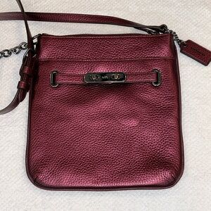 Metallic leather Coach crossbody